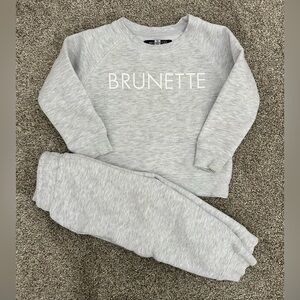 Gray Brunette Sweatshirt and Sweatpants Set